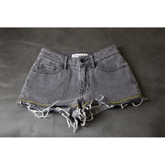 Bullhead High Rise Dark Wash Jean Shorts Size 1 - Picture 6 of 6